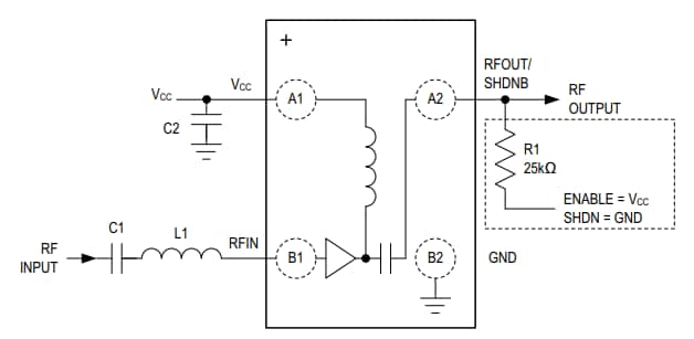 Block Diagram - Analog Devices / Maxim Integrated MAX2679/MAX2679B GPS/GNSS Low-Noise Amplifiers